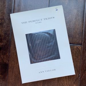 ANN TAYLOR Textured Ribbed Black Tights Size M New With Tag